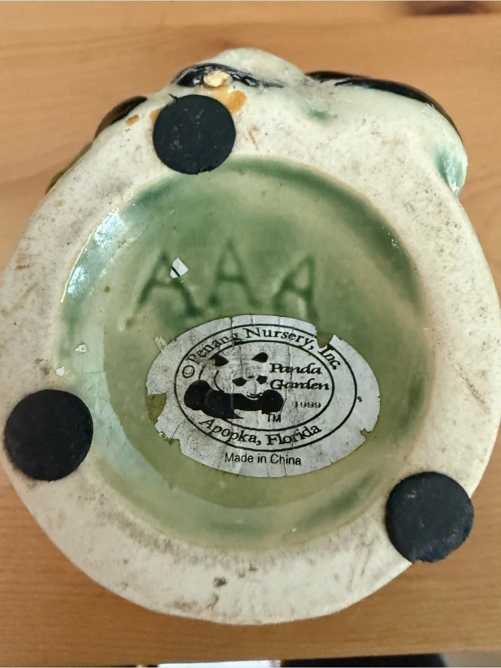 Vintage Green Ceramic Panda Bamboo Planter Vase Home Decor - Picture 10 of 10
